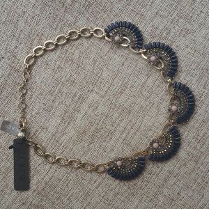 J.Crew Blue Fan Necklace New NWT